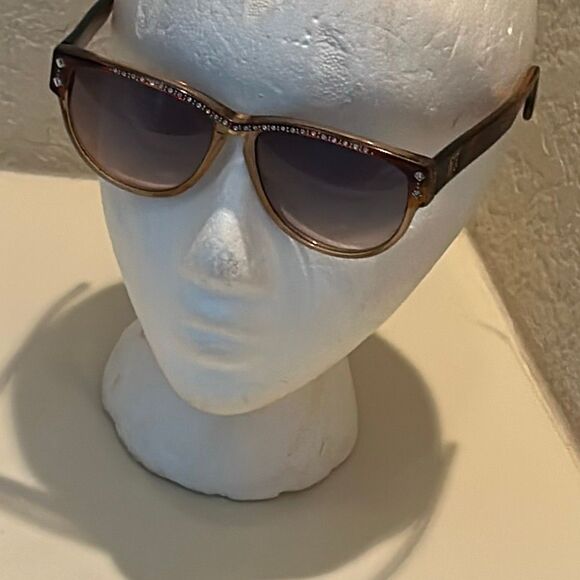 Vintage 1980s Laura Biagiotti Sunglasses Brown Rhinestone Tortoise Shell Frames main image 13